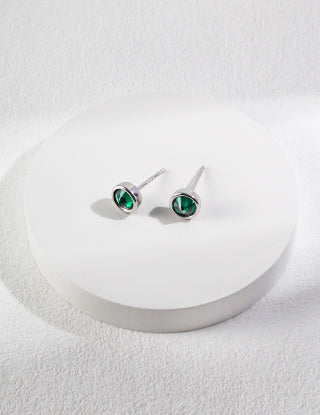 Pure silver zircon earrings