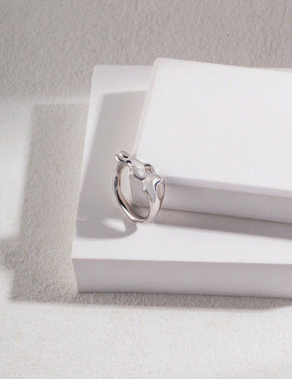 Pure silver open ring (adjustable