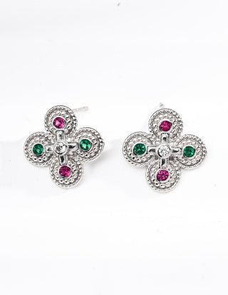 S925 silver fashionable retro Zircon earrings