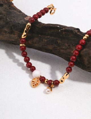 Original pure silver cinnabar bracelet