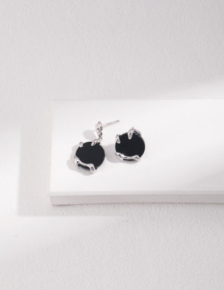 Sterling silver AB asymmetrical earrings