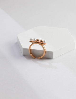 Pure silver beaded ring