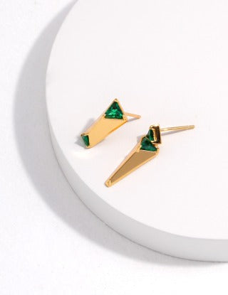 Pure silver zircon earrings