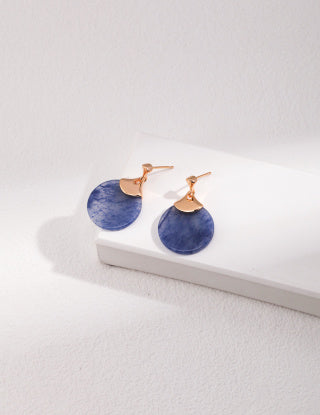 Pure silver blue Dongling jade earrings