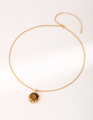 Pure silver tiger's eye necklace