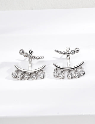 S925 Silver Retro Design Zircon Earrings (Dual-purpose - Figure 4, not sold separately)