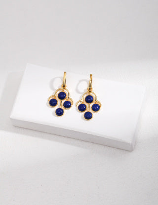 Pure silver natural lapis lazuli earrings