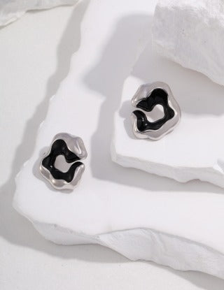 Sterling silver drop glaze earrings