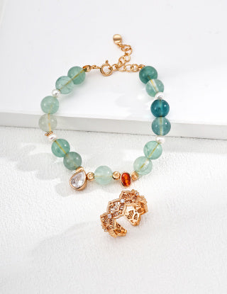 S925 Silver Fashion Natural Pearl Yellow Stone Zircon bracelet