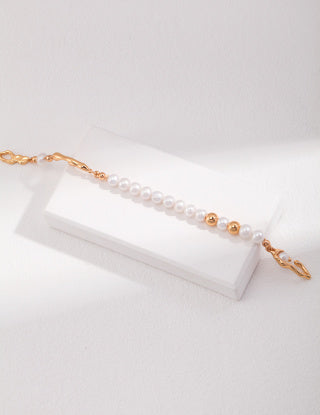 Pure silver pearl bracelet