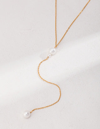 Simple and elegant beaded long necklace