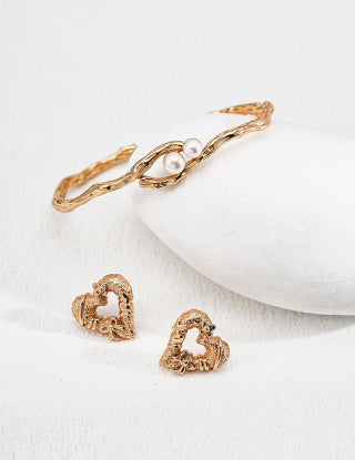 S925 silver design heart-shaped earrings