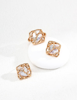 S925 Silver Fashion Natural Pearl Zircon earrings