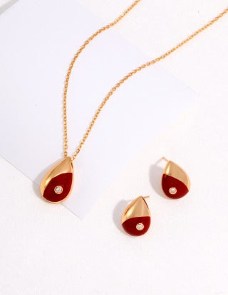 Sterling silver drop glaze earrings