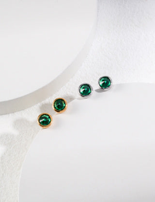 Pure silver zircon earrings