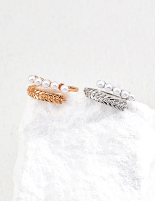 S925 silver design imitation pearl ring