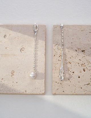 Pure silver Baroque pearl AB style earrings