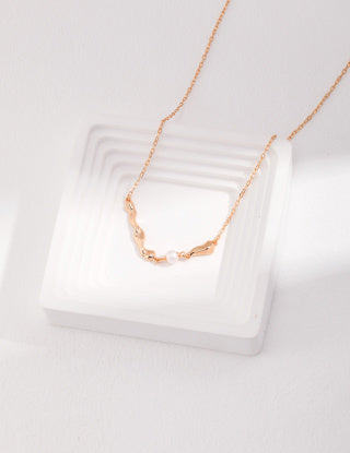 Pure silver pearl necklace