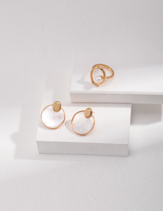 Sterling silver mother-of-pearl earrings
