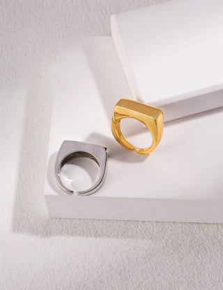 Pure silver open ring (adjustable