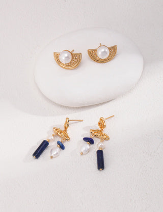 Natural pearl earrings