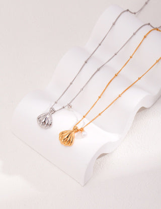 Pure silver pearl necklace