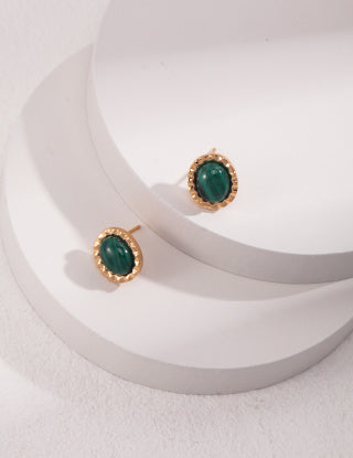 Pure silver malachite necklace