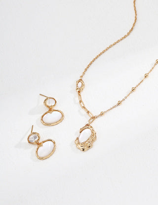 S925 Silver retro mother-of-Pearl earrings