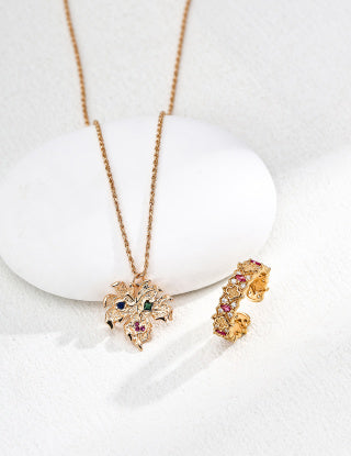 S925 Silver retro Zircon pendant necklace