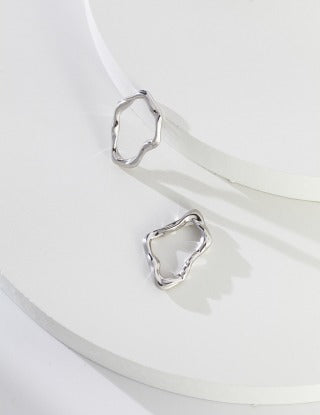 Pure silver geometric necklace