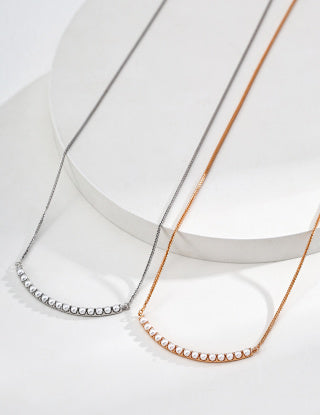 S925 silver simple imitation pearl necklace