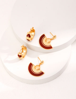 Sterling silver drop glaze earrings