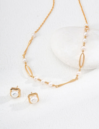 S925 silver Design sense natural Pearl necklace