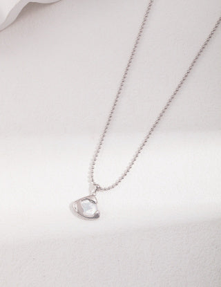 Pure silver white butterfly shell skirt necklace