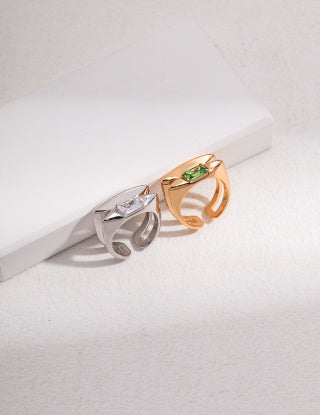 Pure silver open ring (adjustable