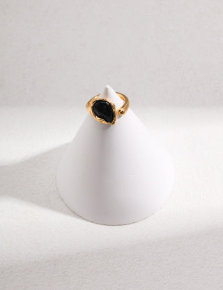 Pure silver agate ring