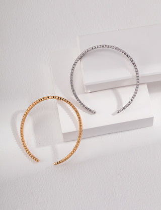 Pure silver simple bracelet