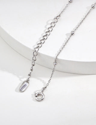 S925 Silver simple white Gold pigment chain