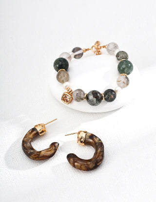 S925 Silver Natural Pearl Ghost Bead Crystal bracelet