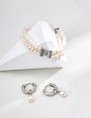 S925 Silver Design Sense natural pearl Zircon bracelet