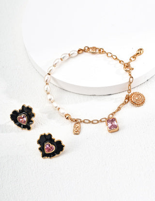 S925 Silver Retro natural Pearl Zircon bracelet