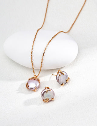S925 Silver natural pearl pendant necklace