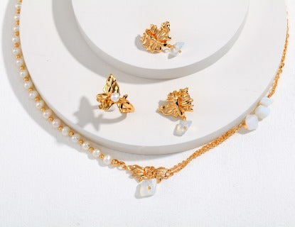 Irregular pleated design series necklace