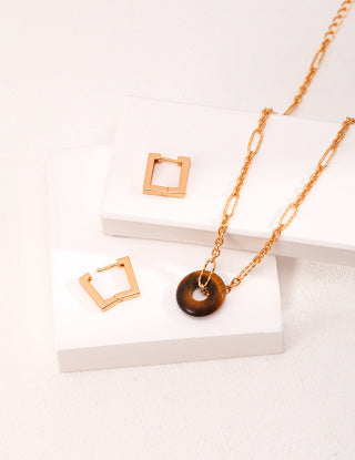 Natural tiger's eye/spotted stone earrings