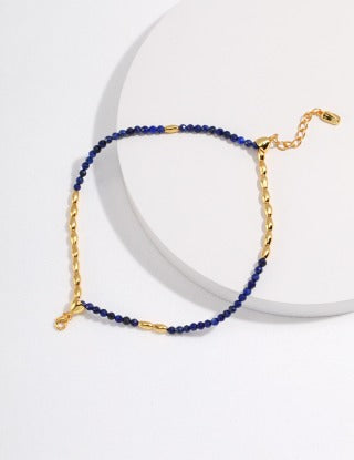 Pure silver lapis lazuli bracelet