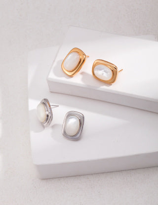 Sterling silver mother-of-pearl earrings