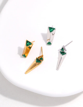 Pure silver zircon earrings