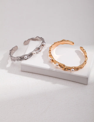 Natural Fluid Ocean Series Sterling Silver Bracelet (adjustable)