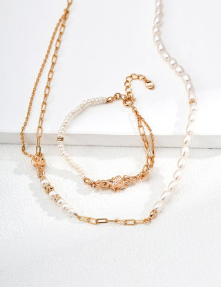 S925 Silver Retro natural Pearl necklace