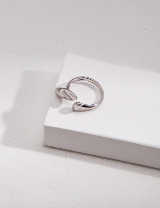 Pure silver open ring (adjustable